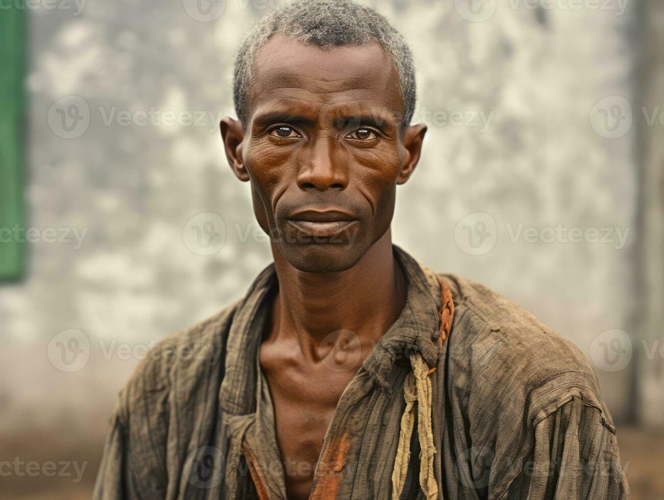 brasiliansk man från de tidigt 1900 -talet färgad gammal Foto ai generativ