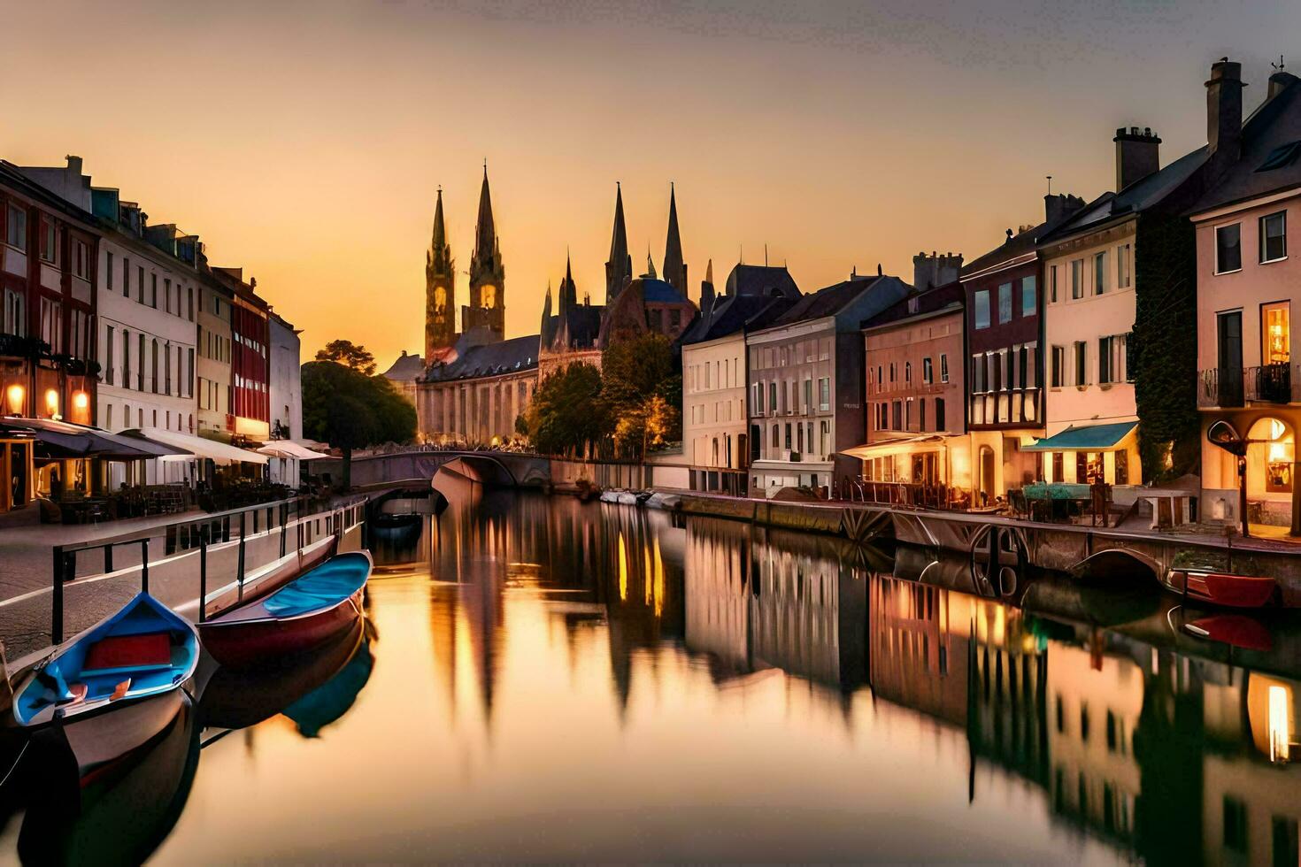 de stad av lyon, Frankrike. ai-genererad foto