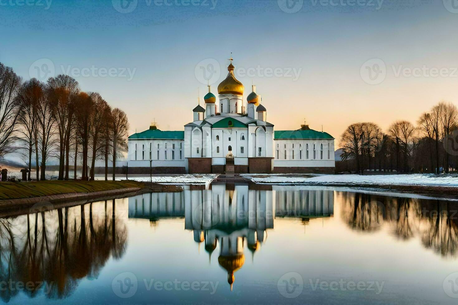 de katedral av de helig korsa i kiev, ukraina. ai-genererad foto