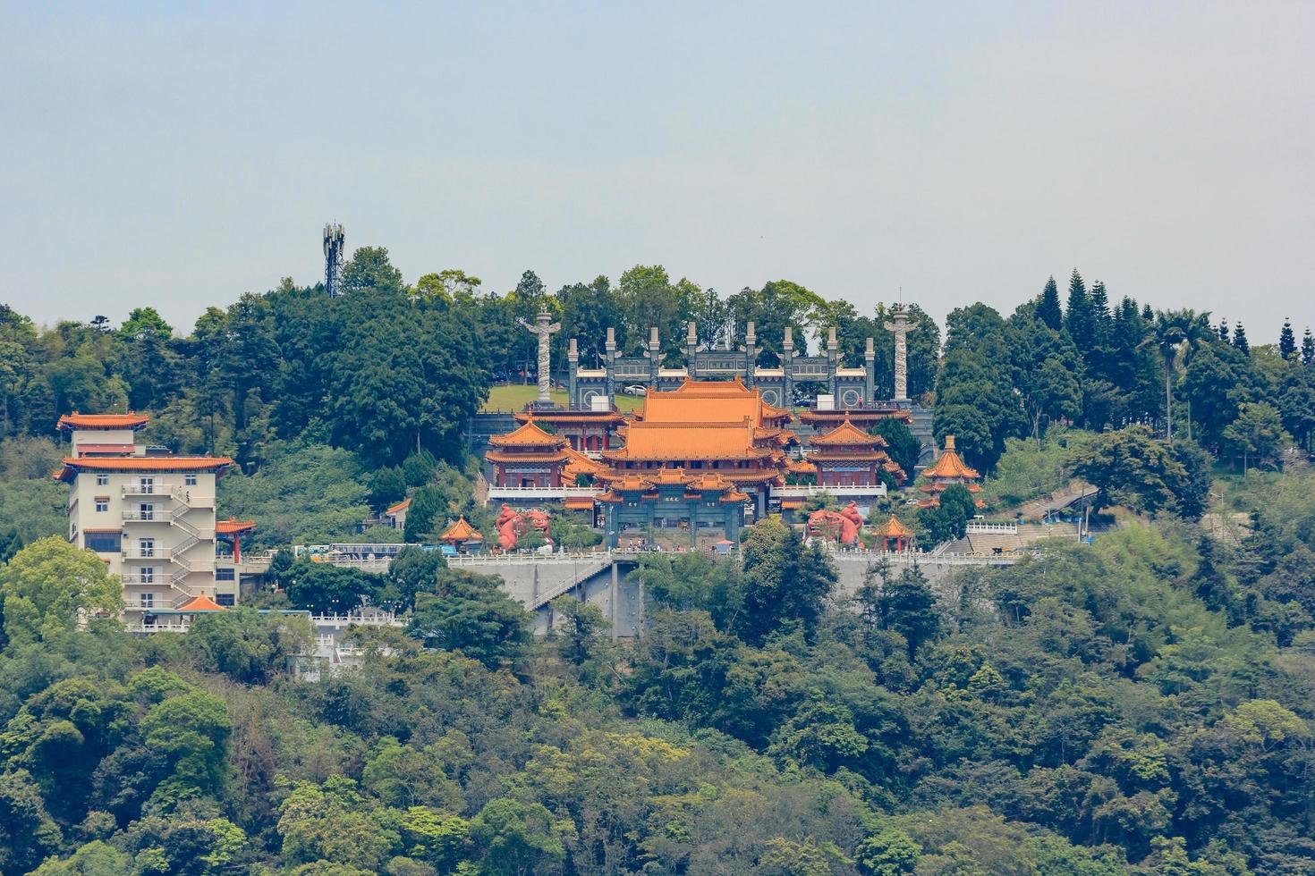 wen wu-templet vid sun-moon sjön i taiwan foto