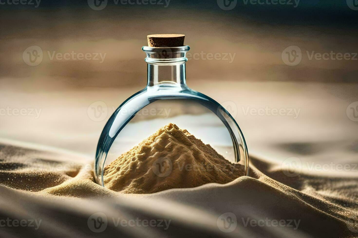 sand i en flaska. ai-genererad foto