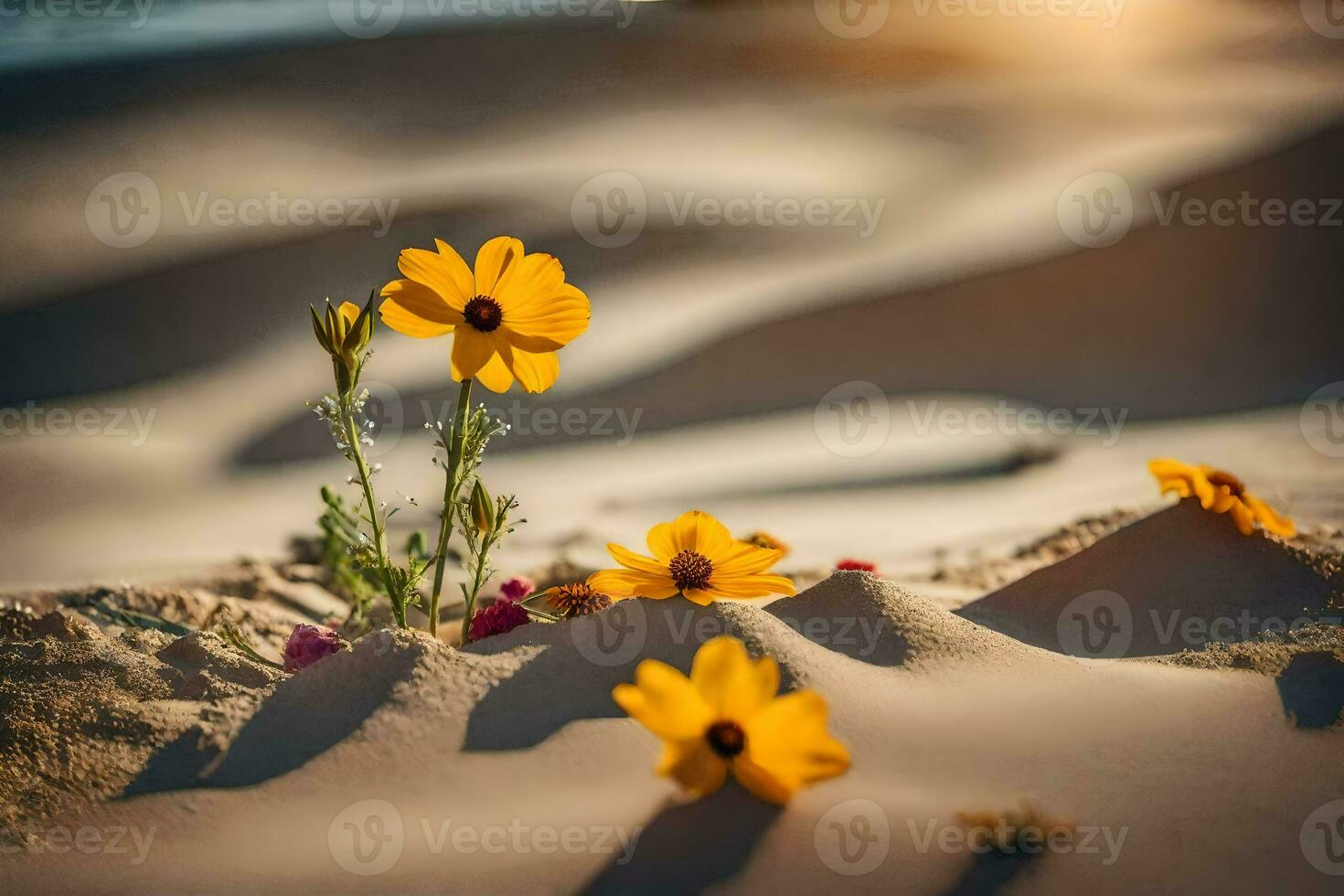 de blommor av de öken. ai-genererad foto