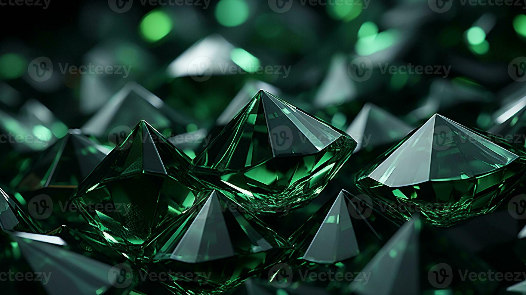 elegant grön kristall bakgrund ai foto