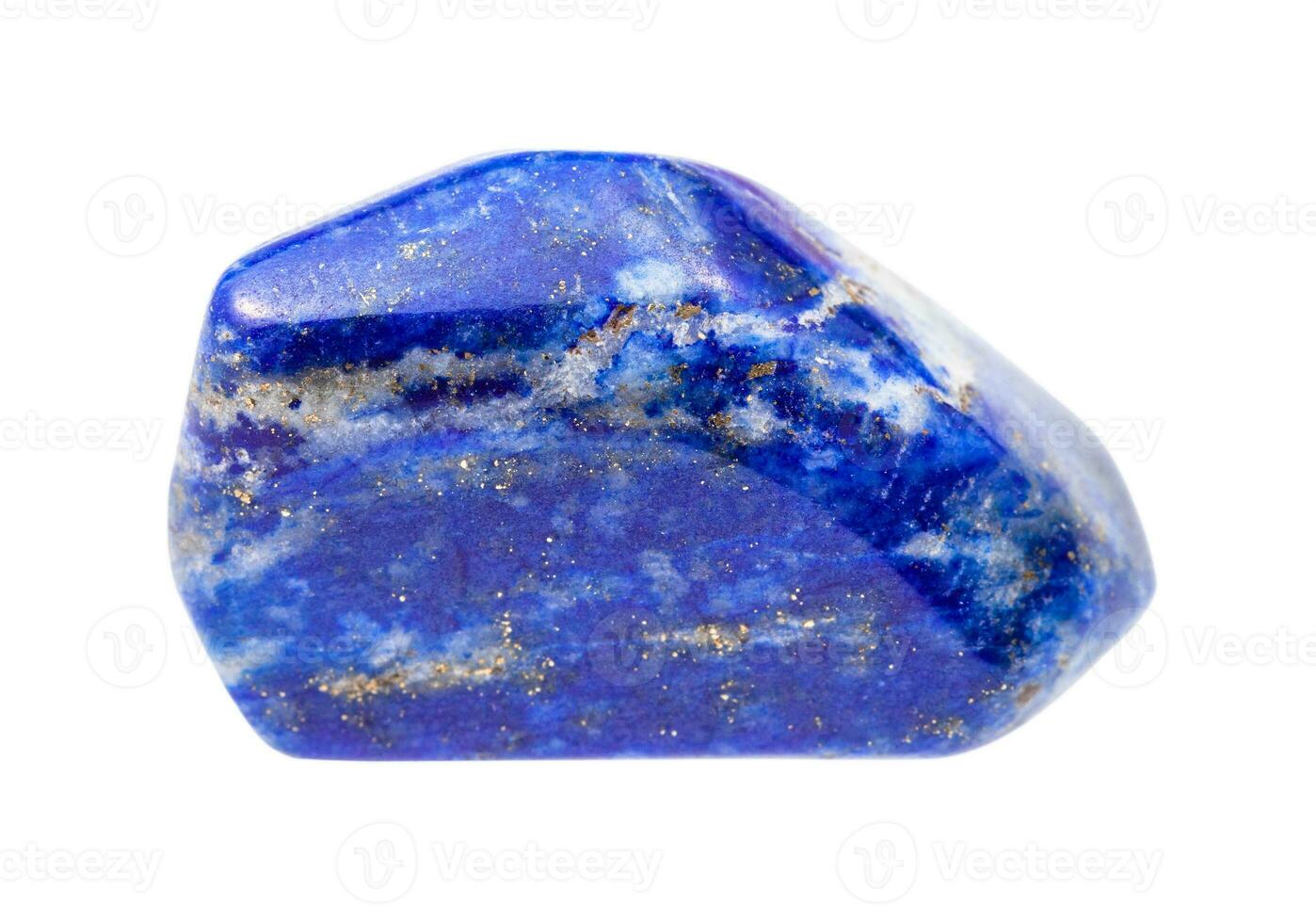 sten av lapis lazuli lazurit pärla isolerat foto