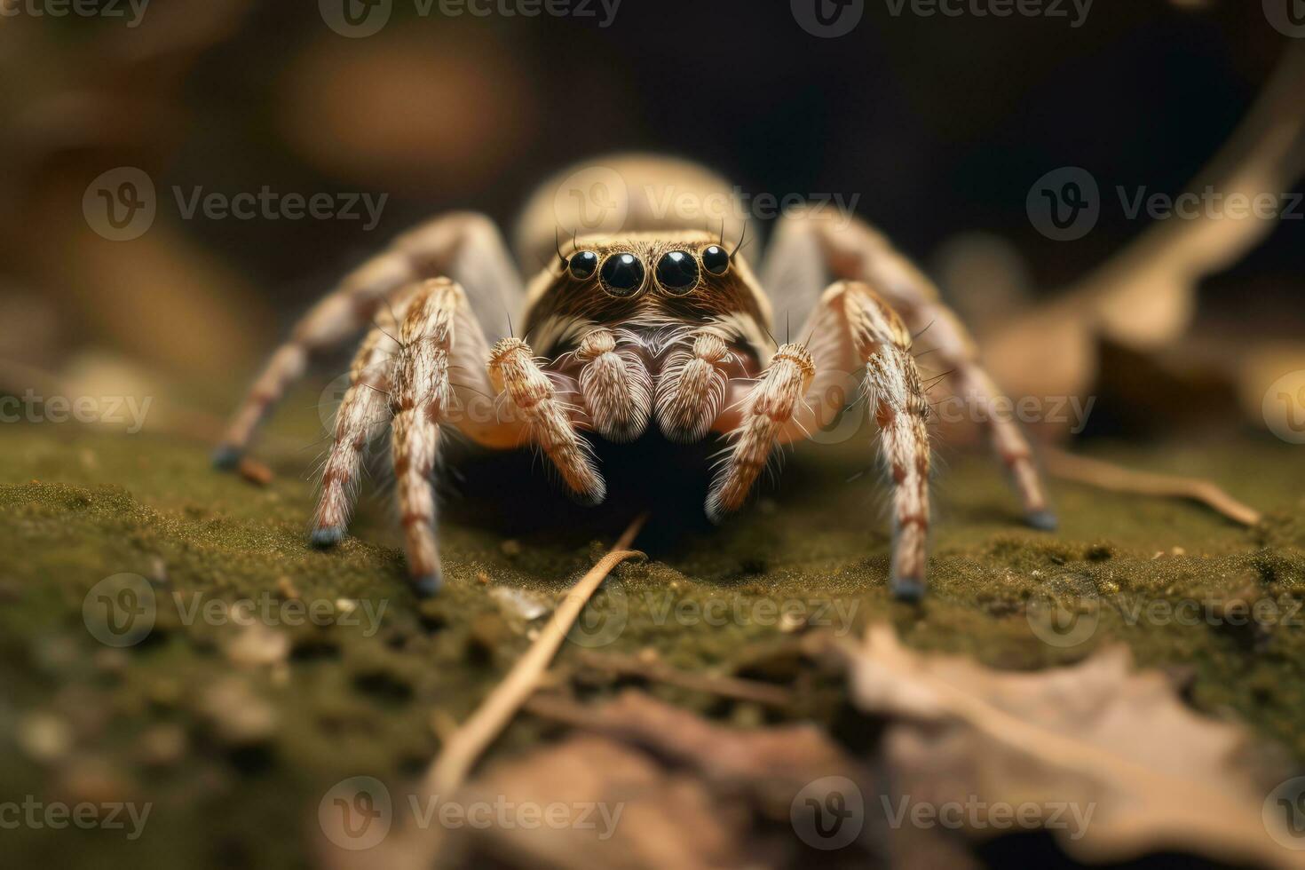 Spindel i natur bred liv djur. ai genererad. foto
