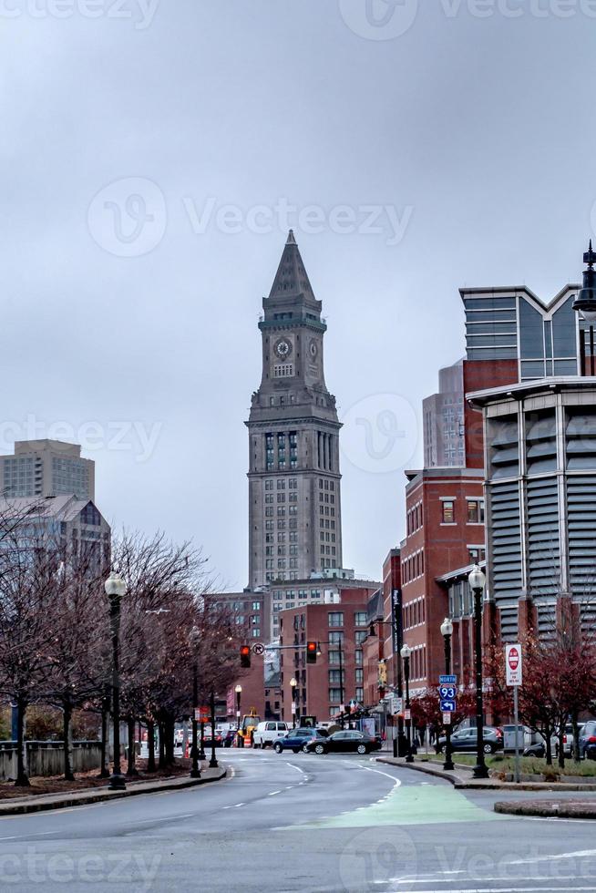 gatubilder på regnig dag i Boston Massachusetts foto