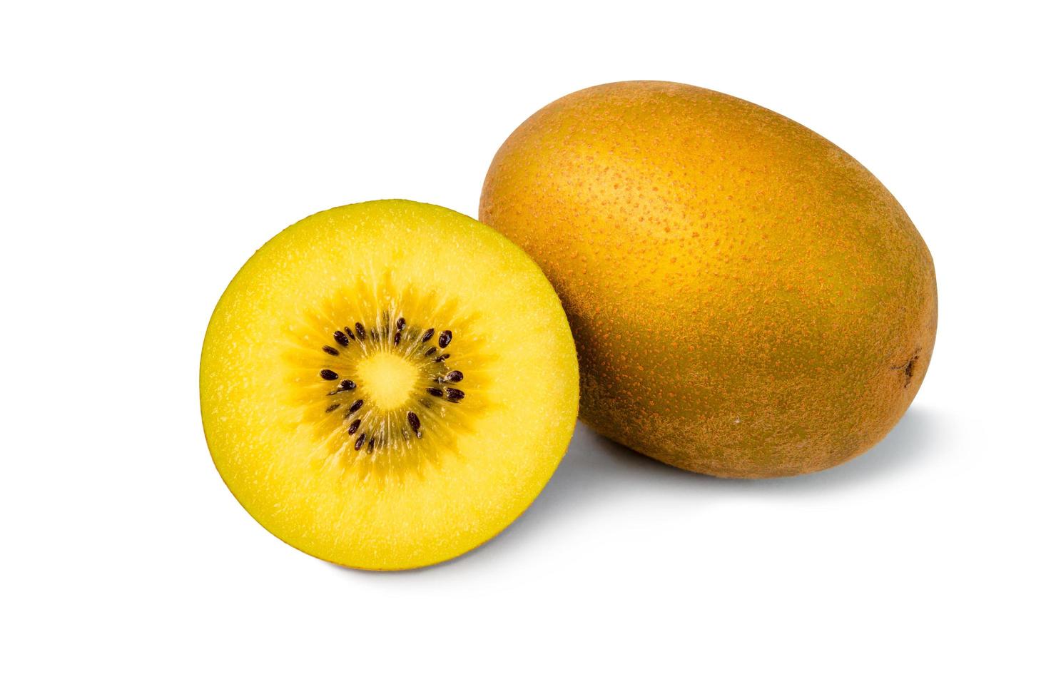 närbild gul kiwifruktbakgrund. guld Nya Zeeland kiwifrukt foto