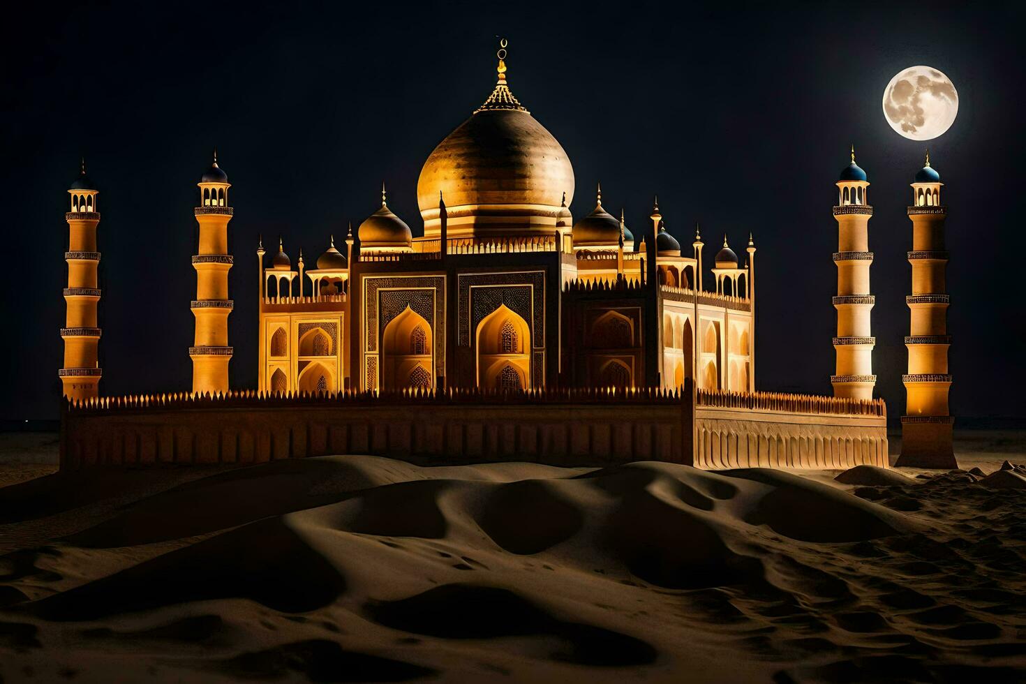 de taj mahal är en känd monument i Indien. ai-genererad foto