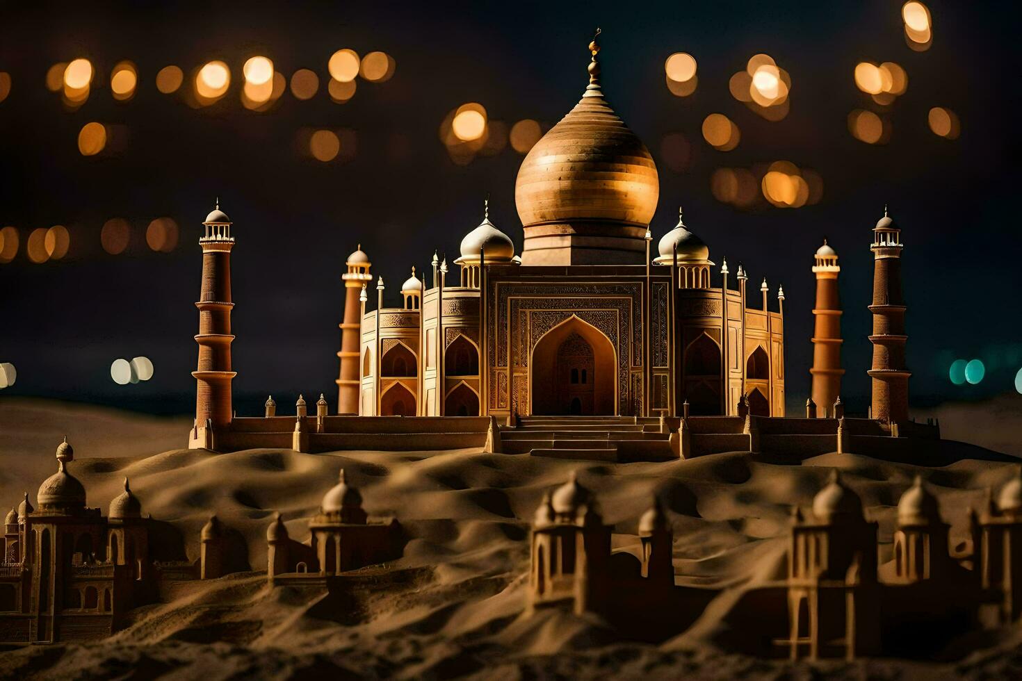 en modell av de taj mahal i Indien. ai-genererad foto