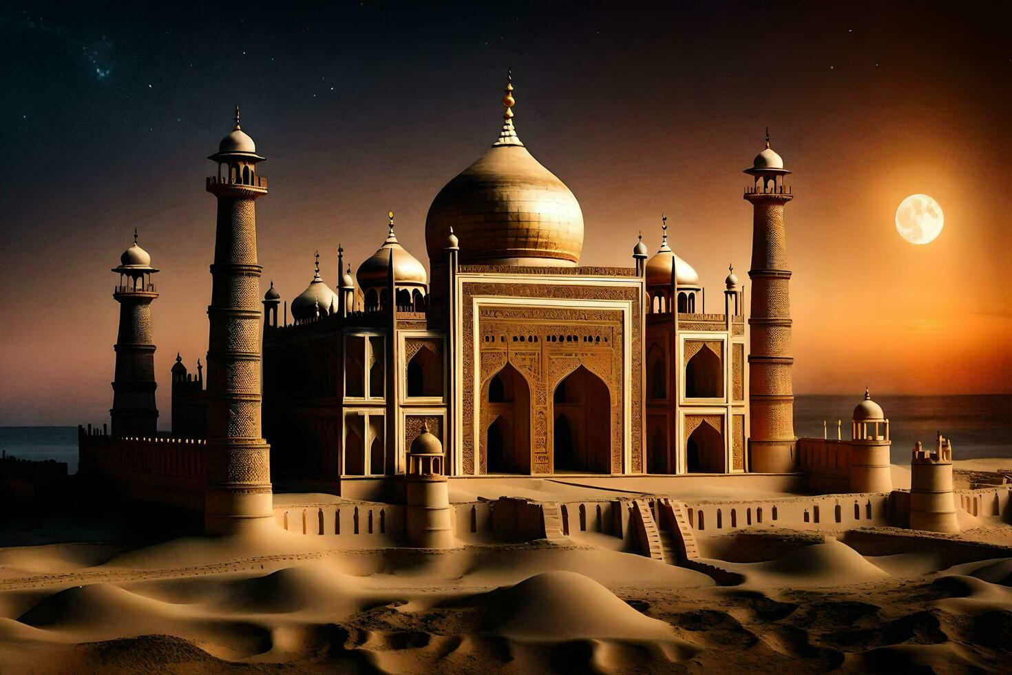 de taj mahal är en känd monument i Indien. ai-genererad foto