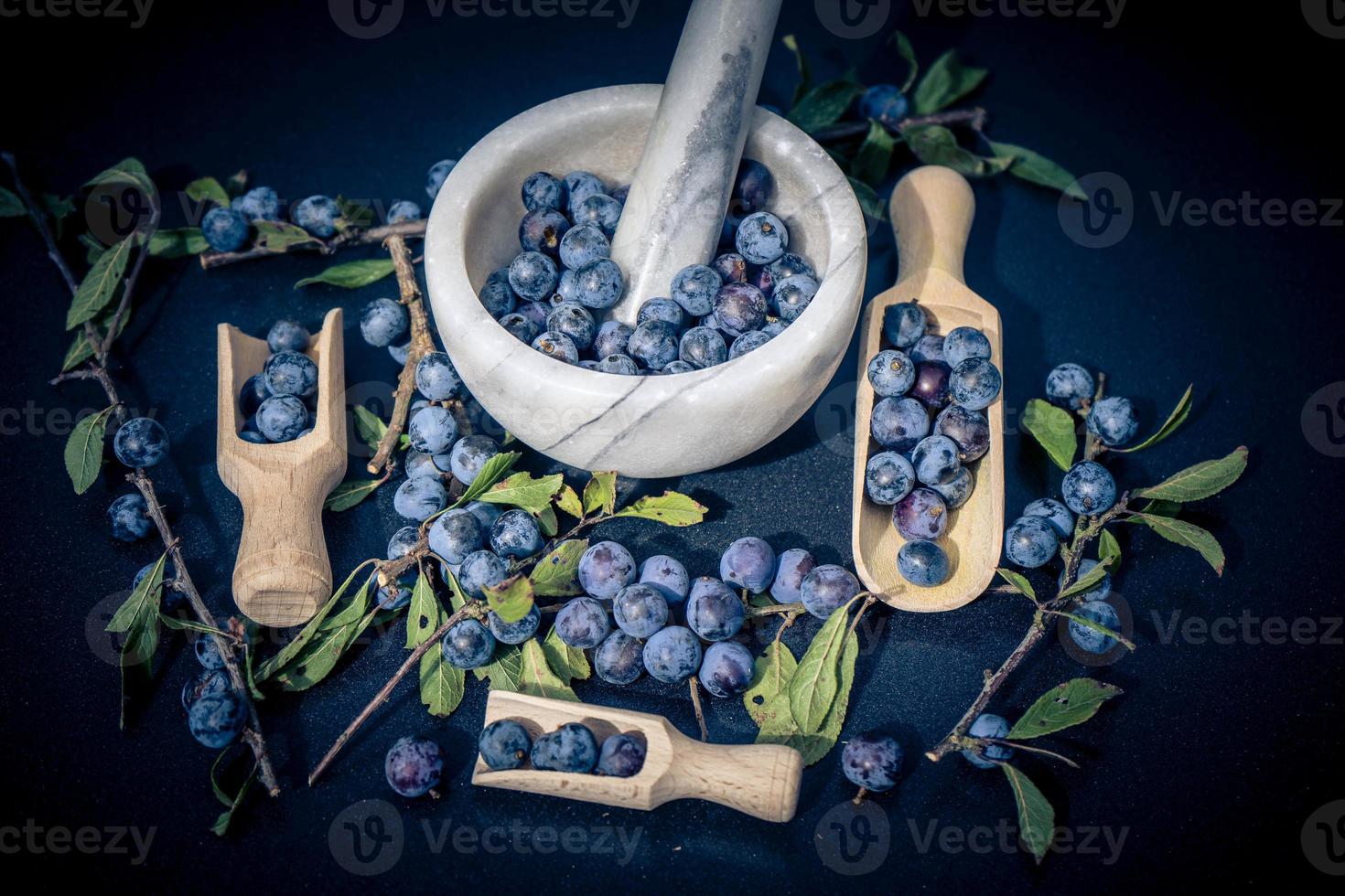 frukterna av svarttornbusken foto