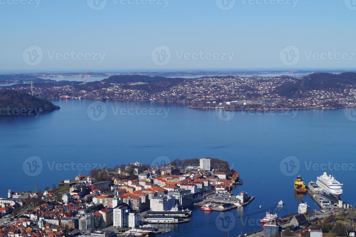 bergen från berget Floyens perspektiv foto