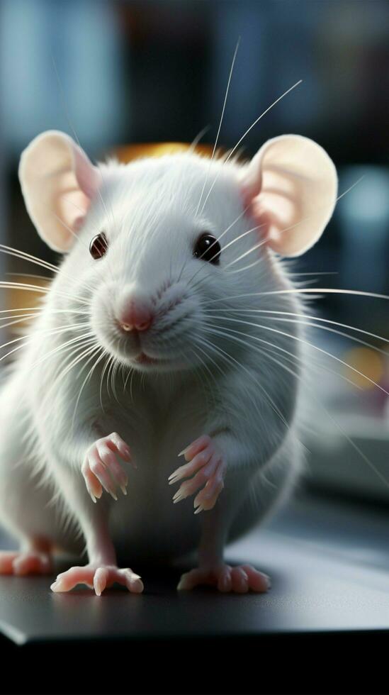 vit råtta i laboratorium ai genererad foto