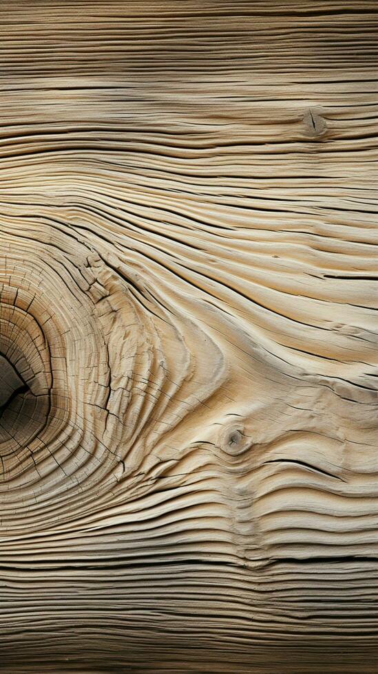 distinkt texturerad trä- styrelse på en vit trä bakgrund vertikal mobil tapet ai genererad foto