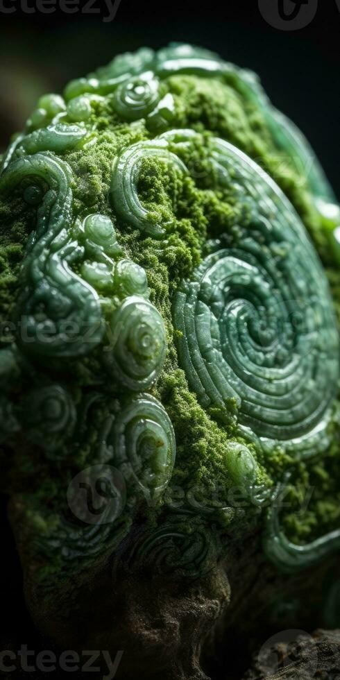 närbild Foto av jade, makro. generativ ai