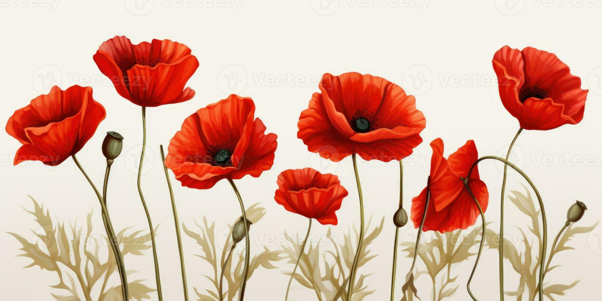 vallmo dag. minne av Allt de soldater vem dog i krig involverar bra Storbritannien. generativ ai foto