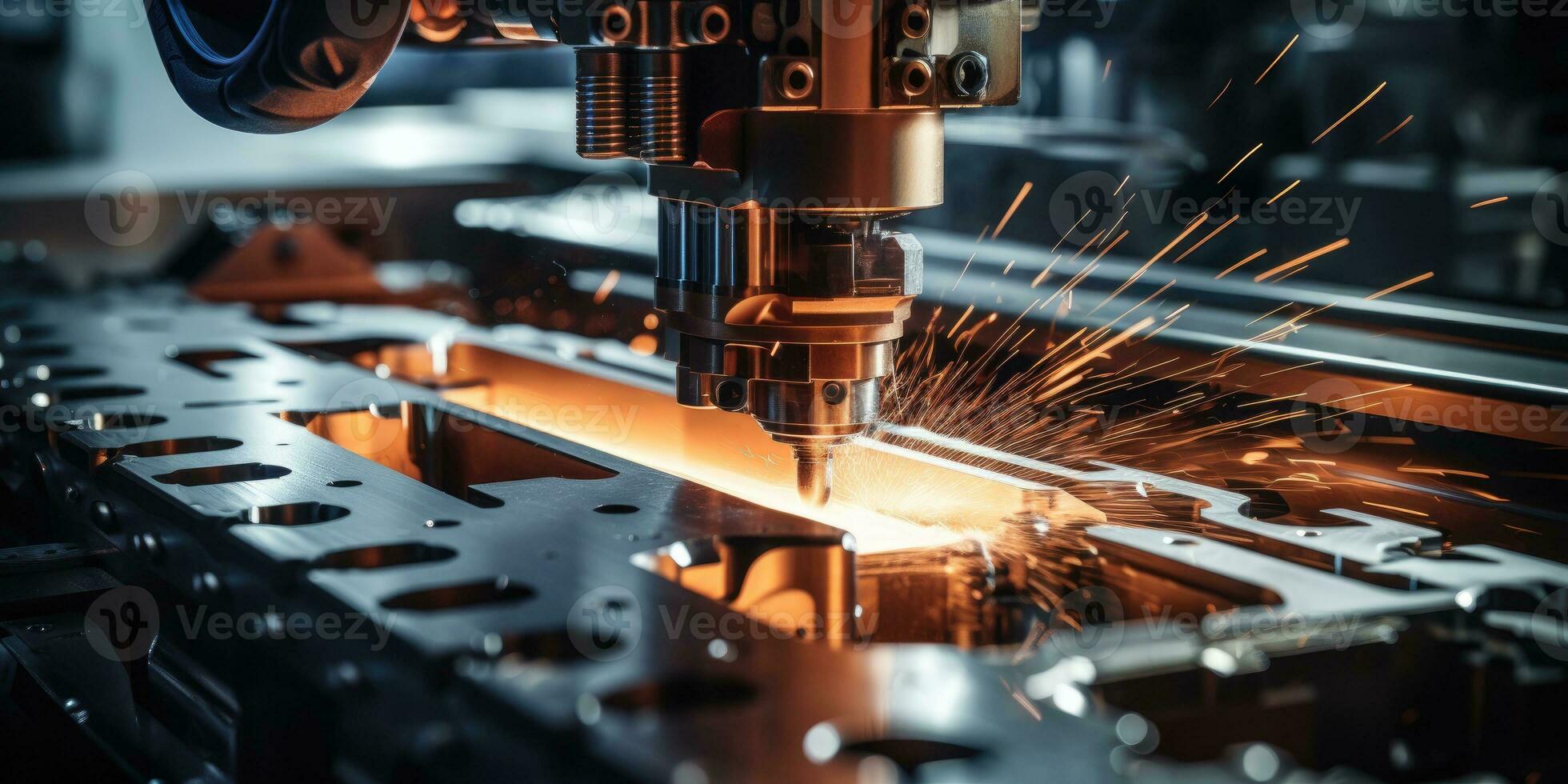 cnc svarv. metallbearbetning industri. generativ ai foto