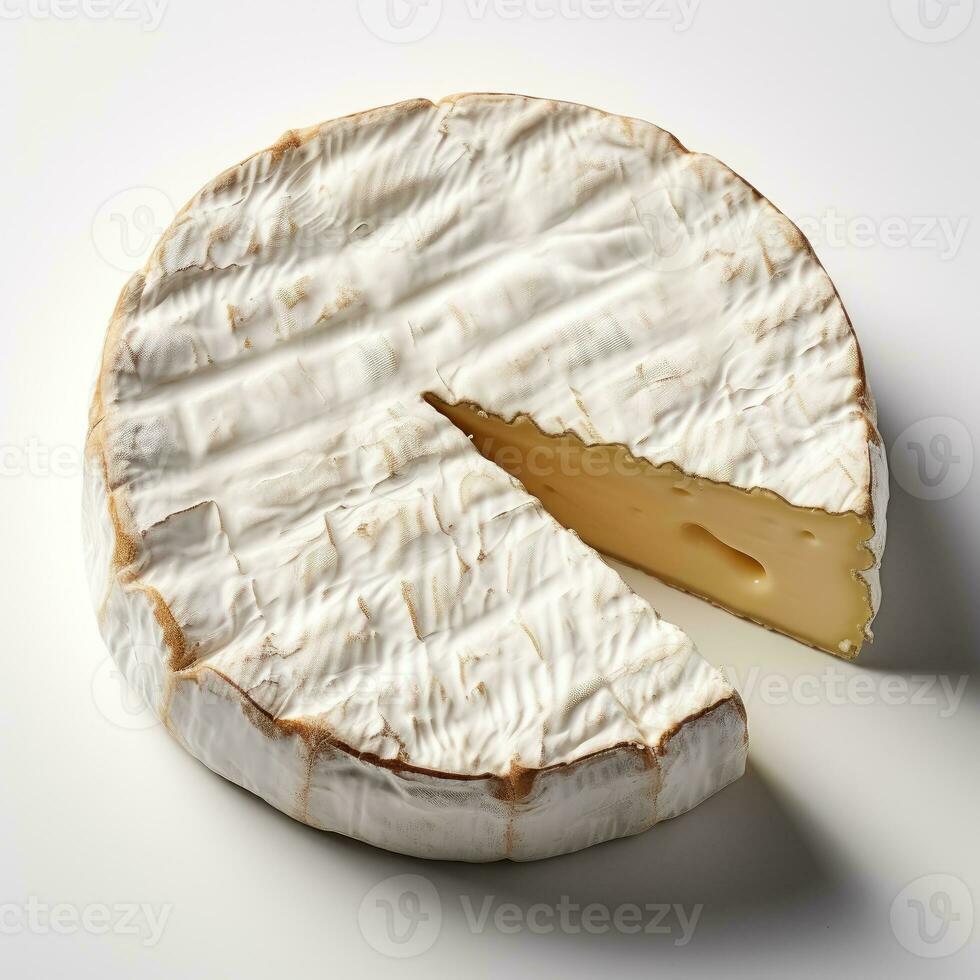 Camembert ost isolerat på vit bakgrund ai genererad foto