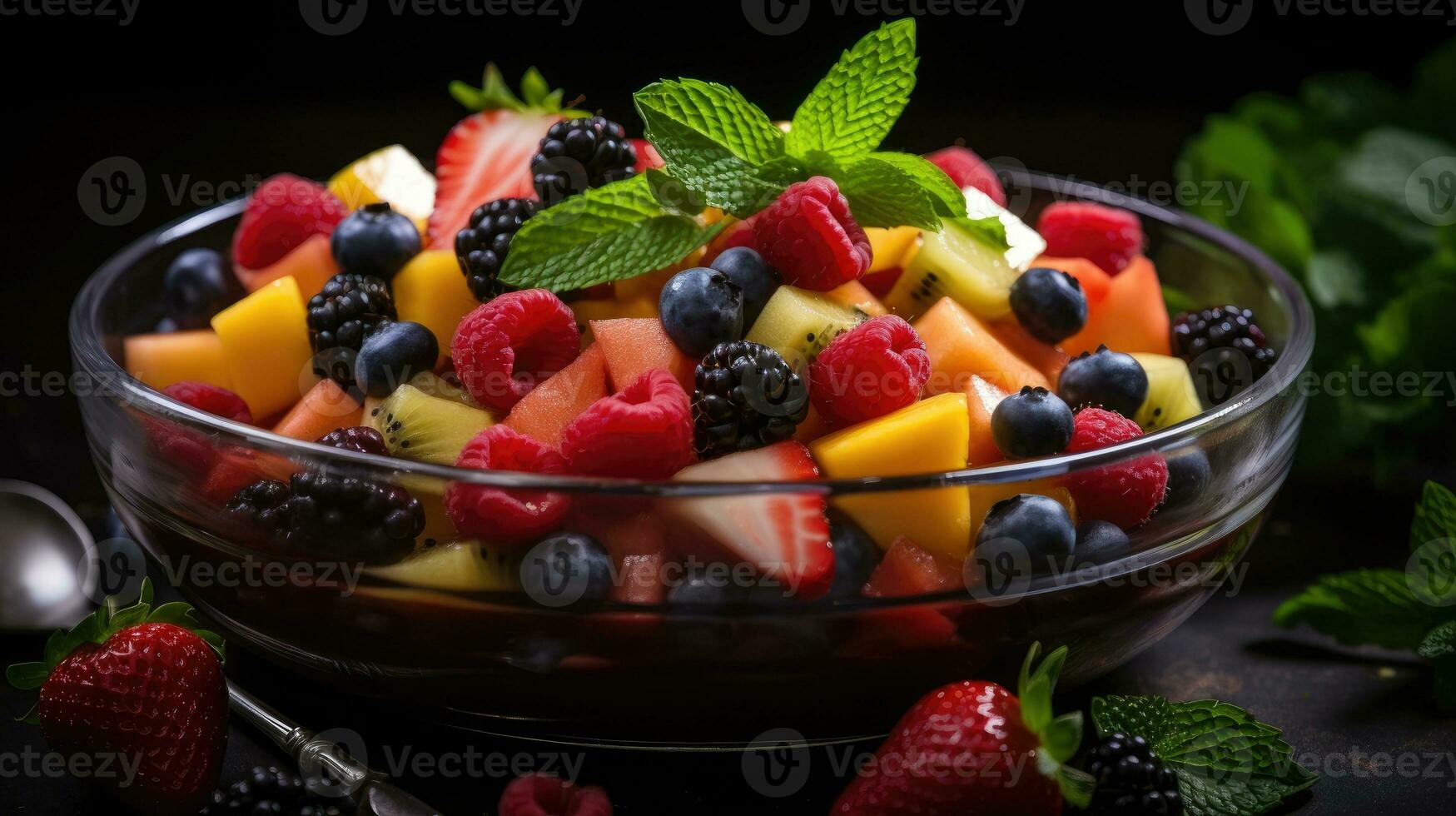 friska frukt sallad ai genererad foto