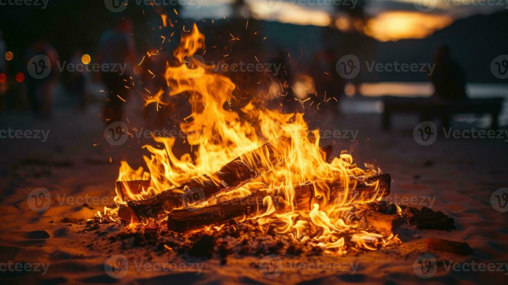 flammande lägereld brännskador ai genererad foto