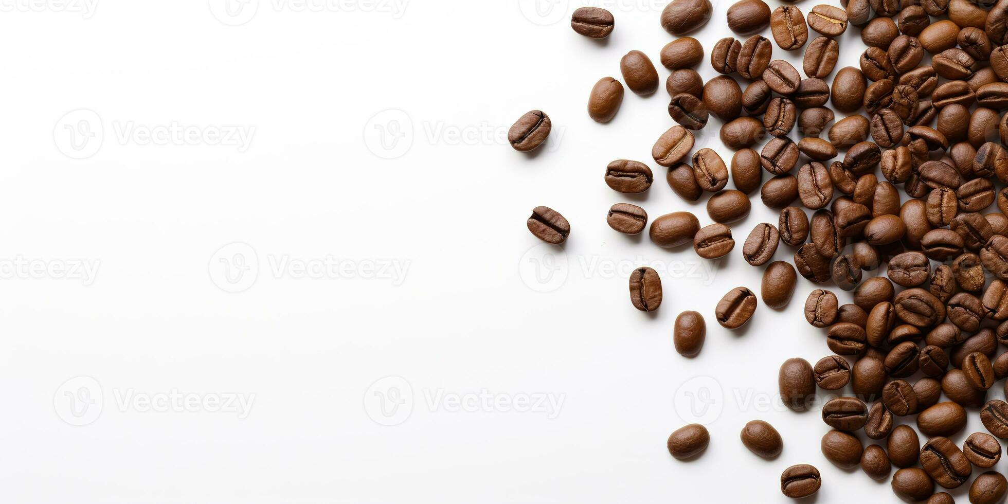 kaffe bönor isolerat vit bakgrund kopia Plats, internationell kaffe dag, ai genererad foto