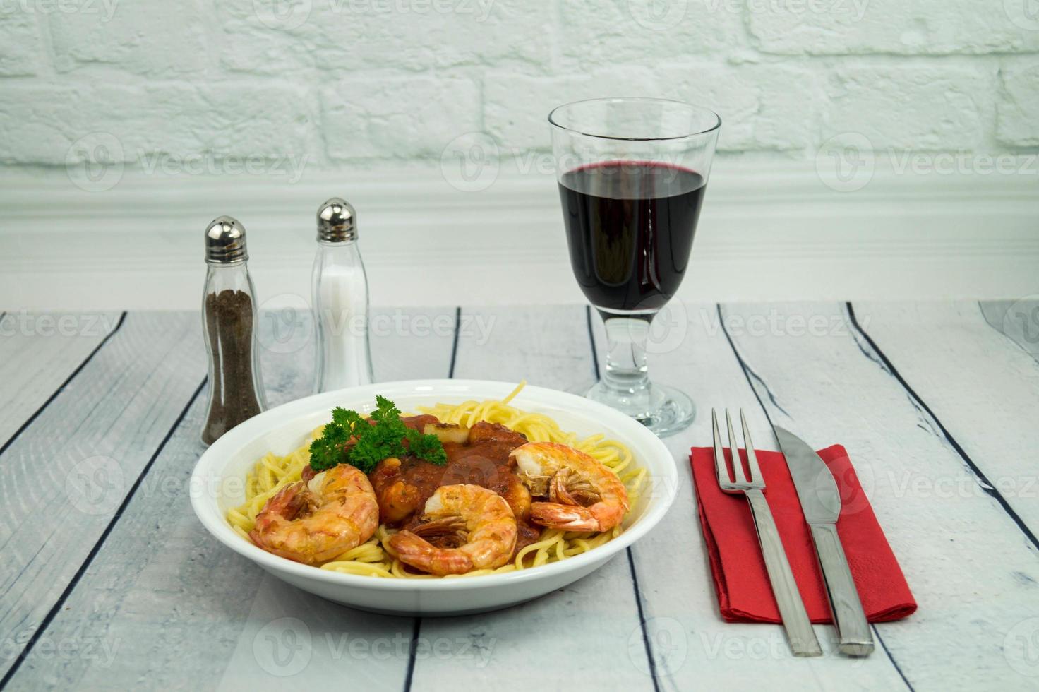 spaghetti alla busara en italiensk specialitet foto