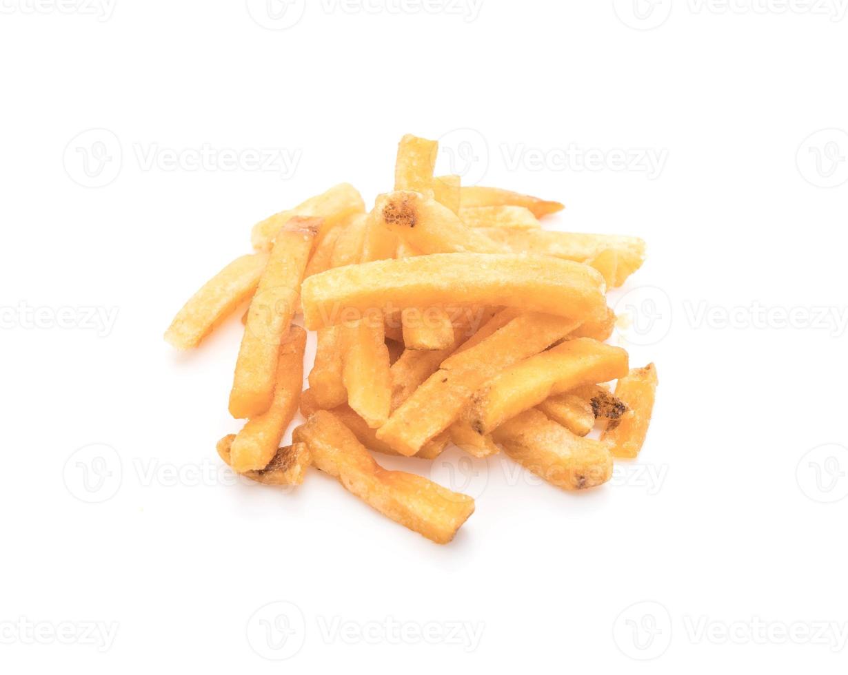 pommes frites på vit bakgrund foto