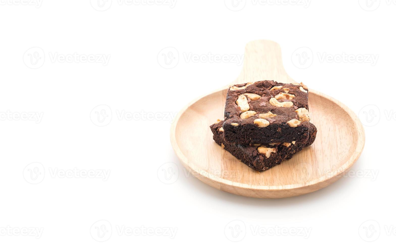 choklad brownies på vit bakgrund foto