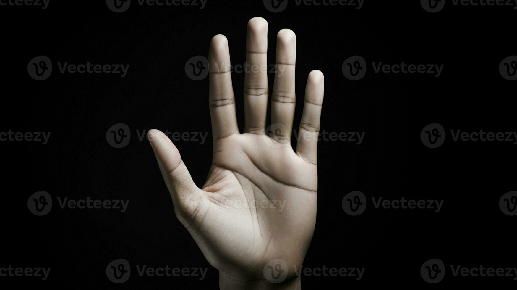 hand gest isolerat på svart bakgrund, ai generativ foto