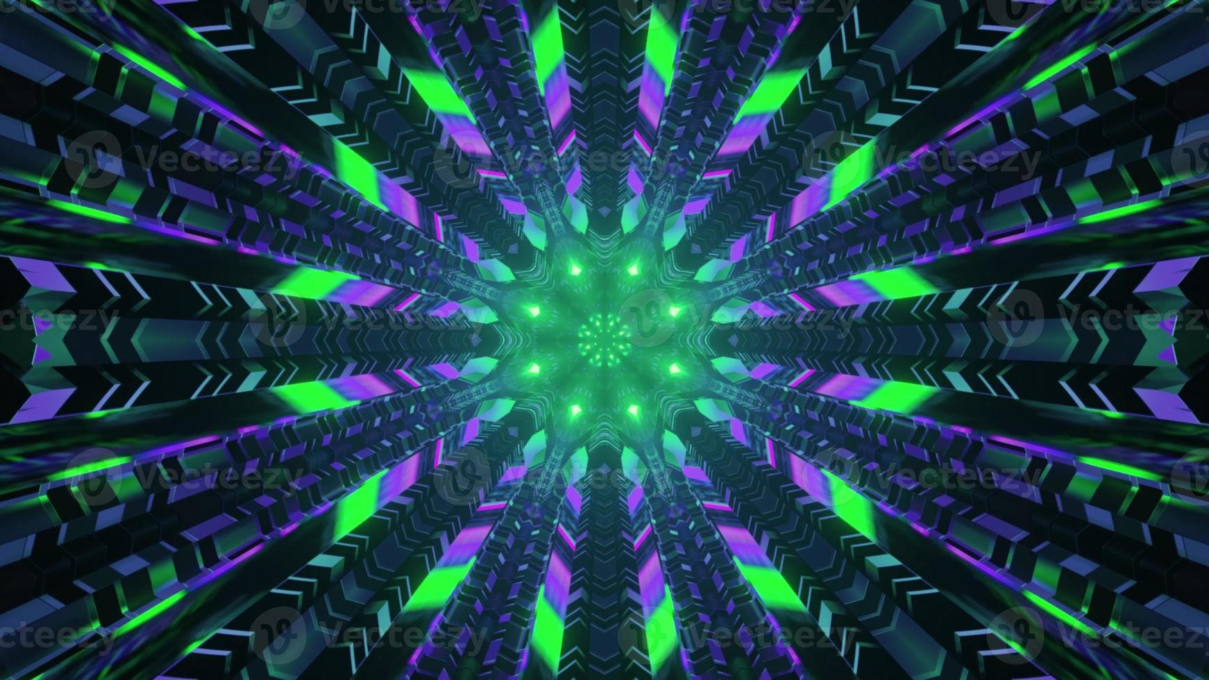 neonljus i sci fi tunnel 4k uhd 3d illustration foto