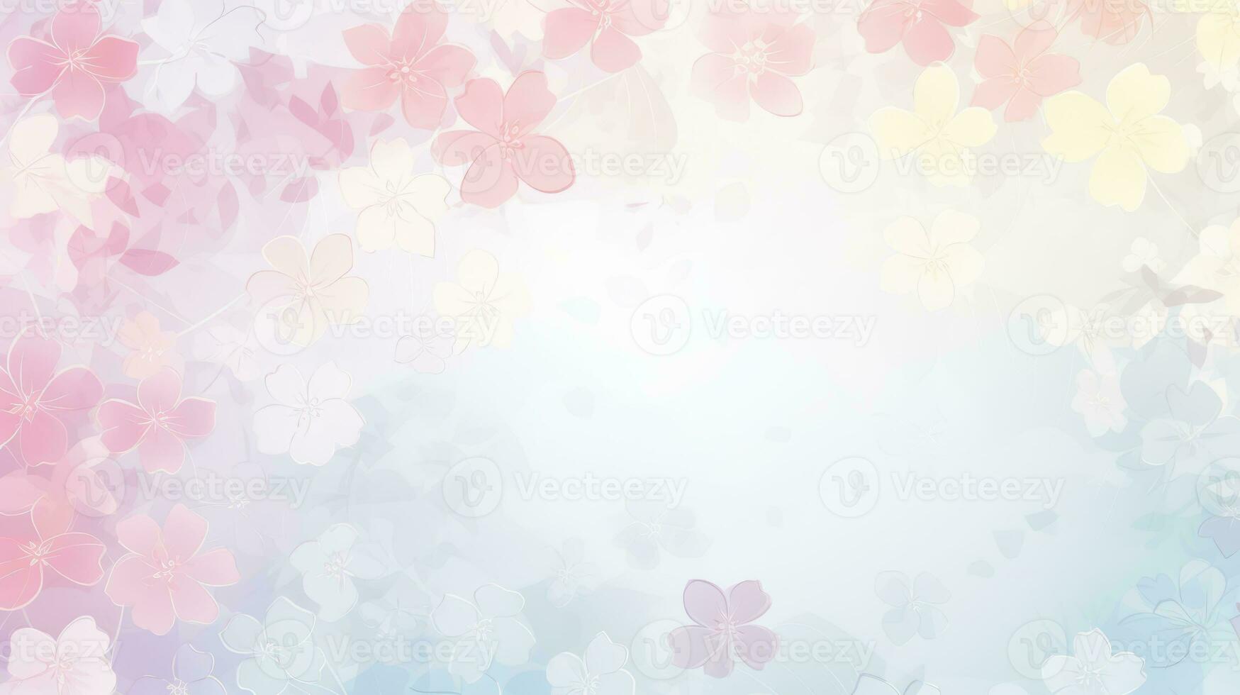 färgrik blommig mönster med rosa och blå nyanser. generativ ai foto