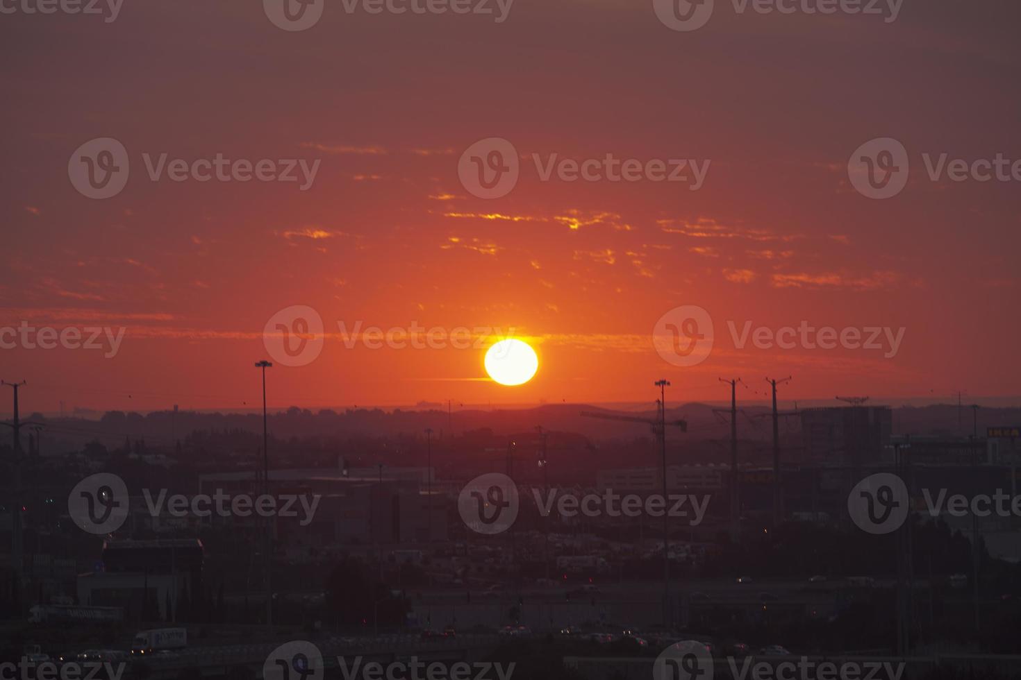 en galen solnedgång i israel utsikt över det heliga landet foto