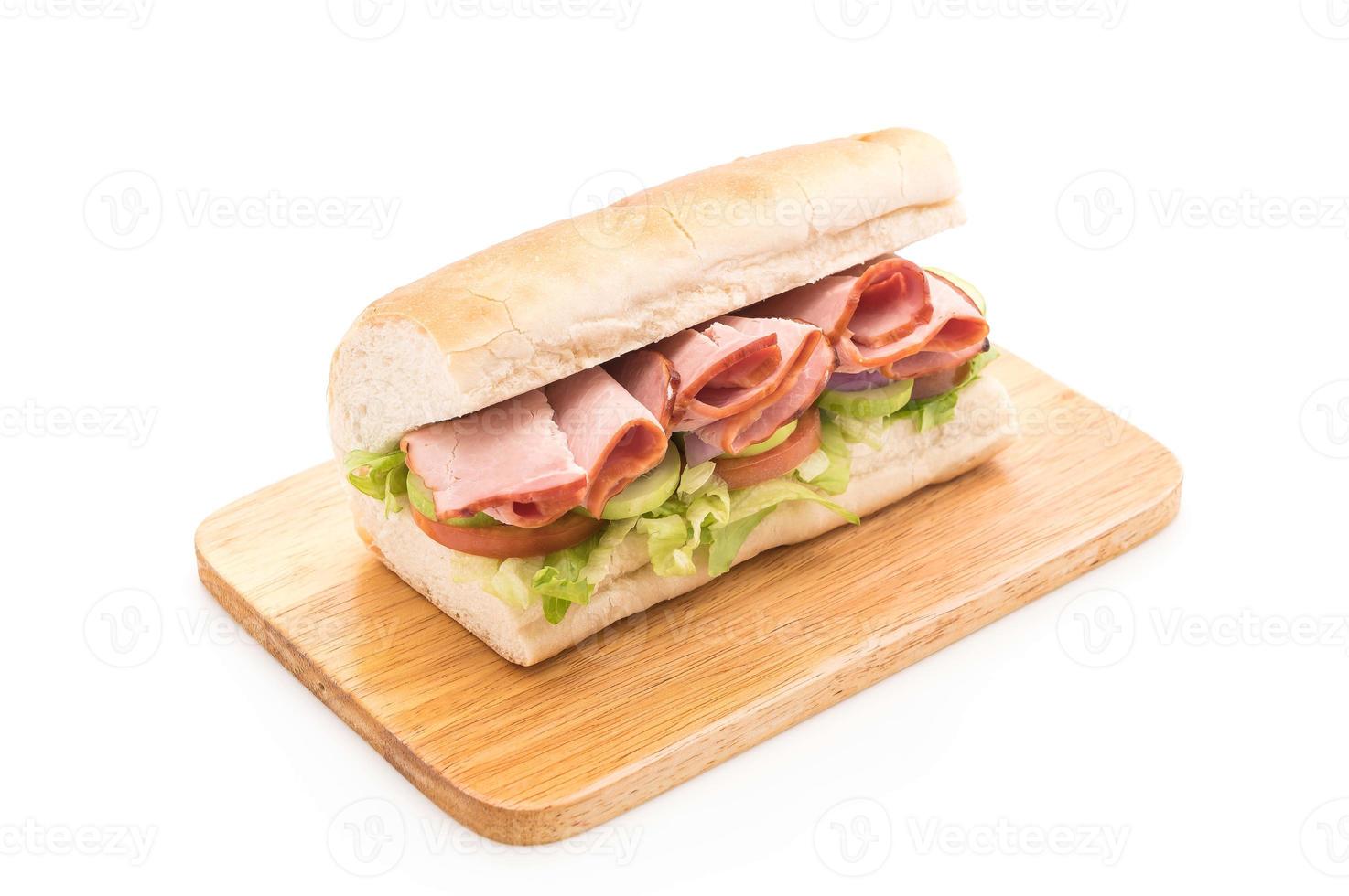 skinka och sallad ubåt smörgås foto