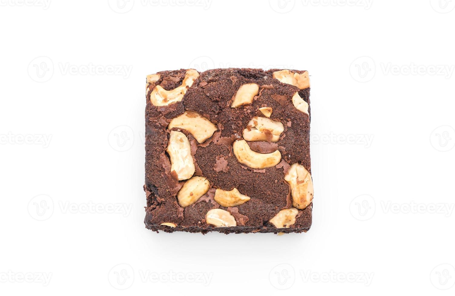 choklad brownies på vit bakgrund foto