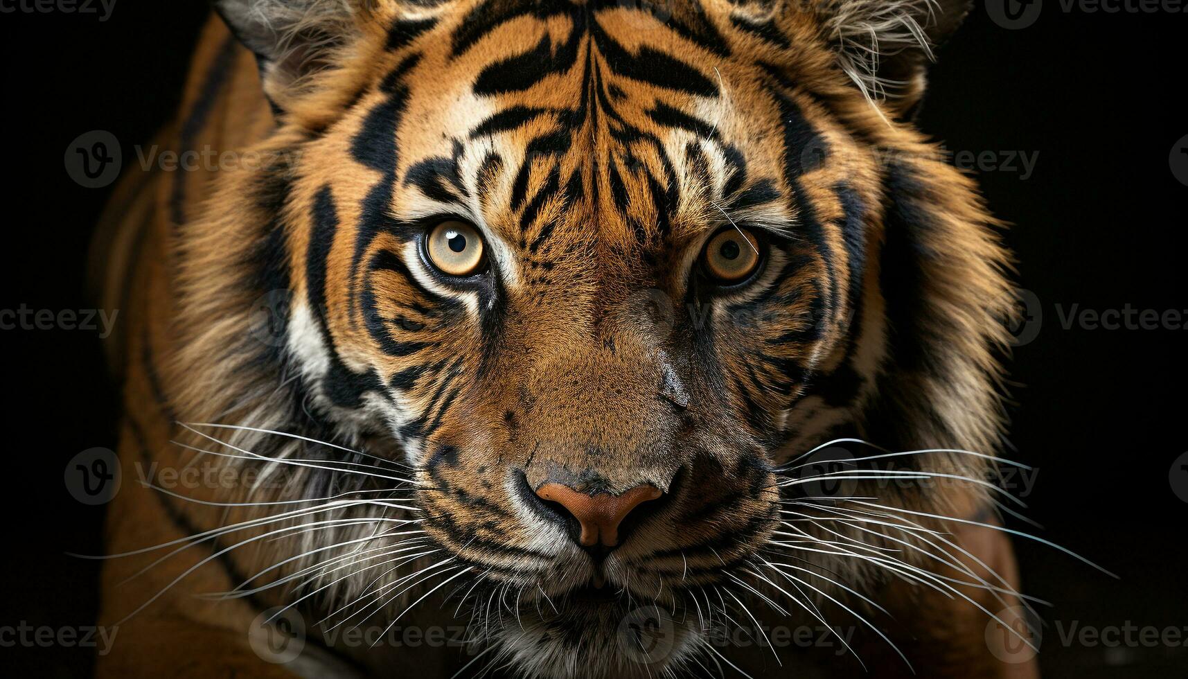 majestätisk tiger, våldsam jägare, skönhet i natur vild genererad förbi ai foto
