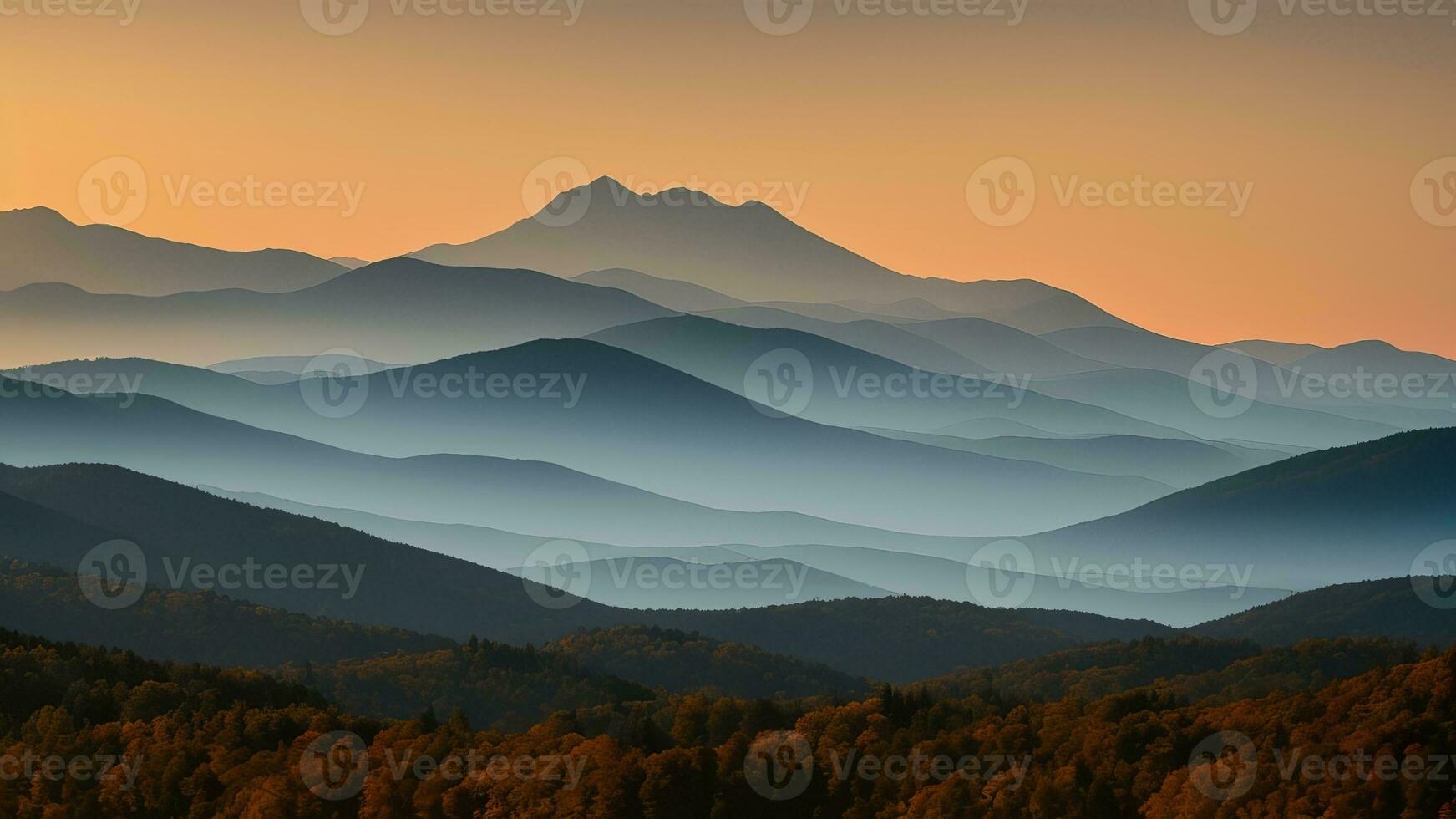 underbar berg springa. organisera en underbar vista av höga bergen öppning in i de rengöra. ai genererad foto