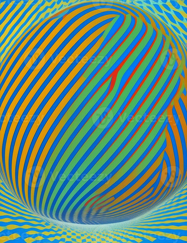 roterande boll sicksack- linje mönster, optisk illusion illustration foto