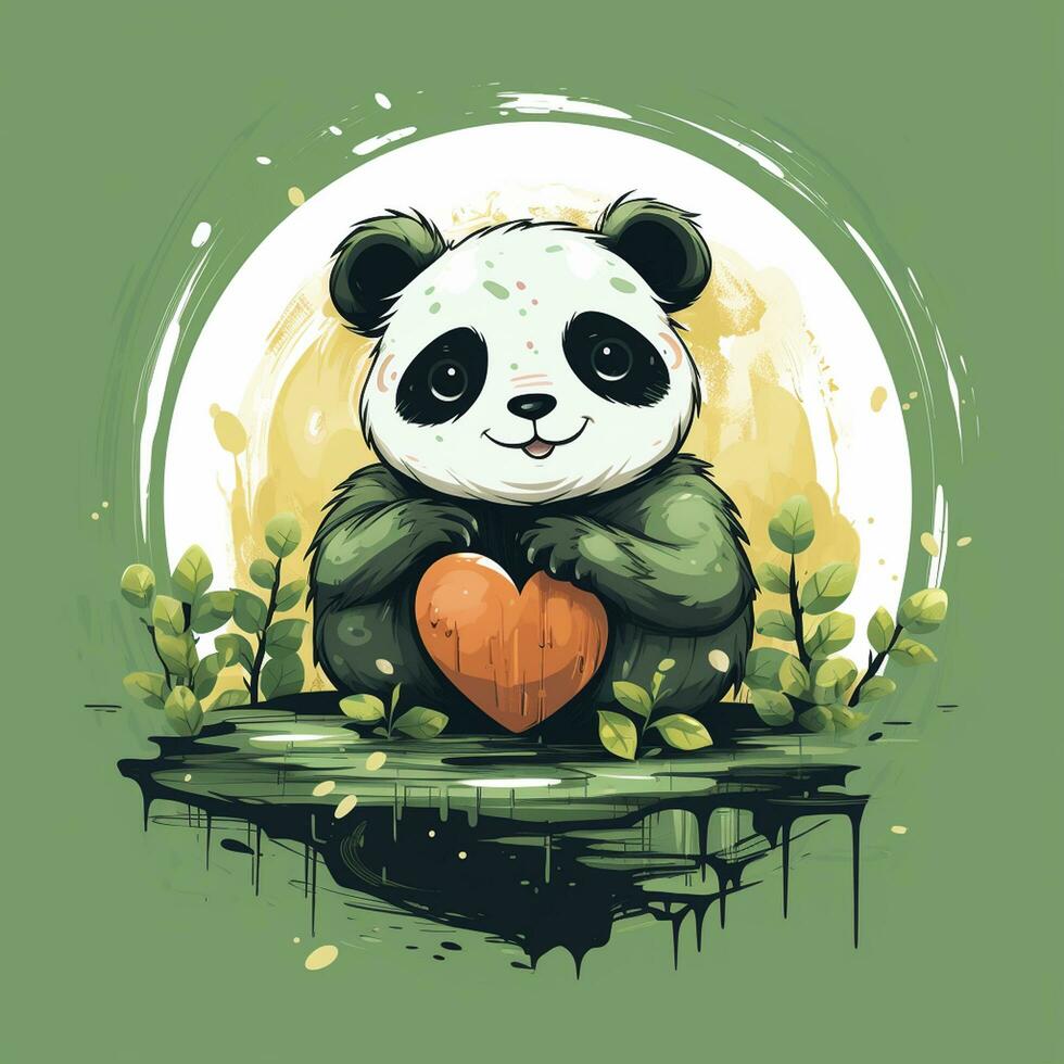 panda Björn vektor illustration i tecknad serie stil vektor illustration ai genererad foto