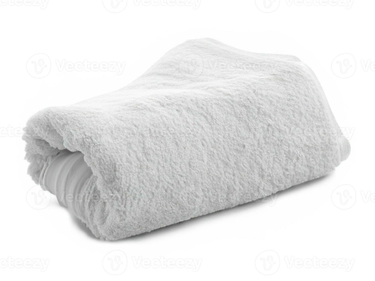 vit handduk isolerat på vit bakgrund foto