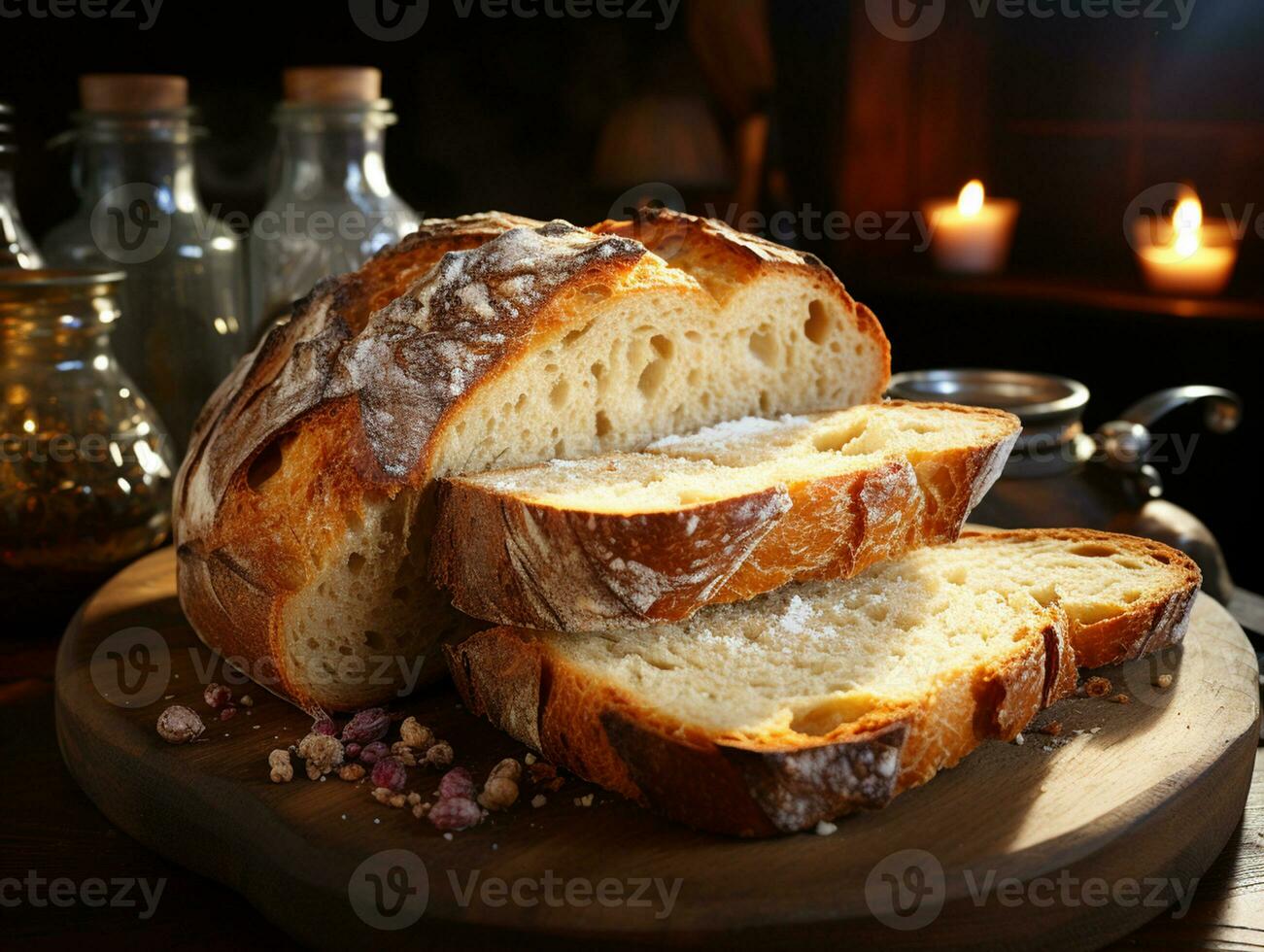 ai generativ bageri kloster utsökt bröd Foto