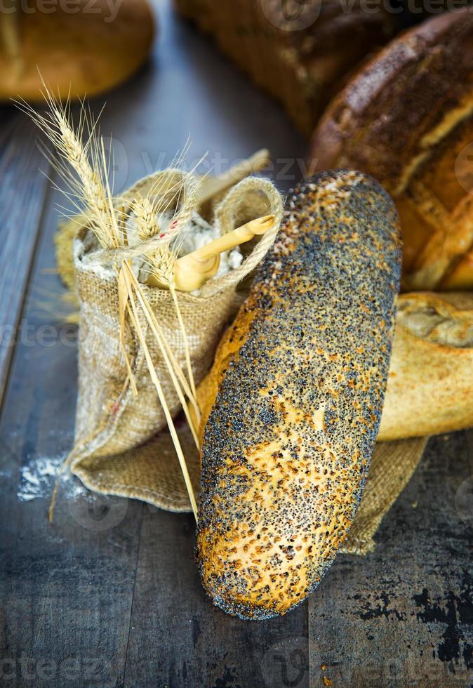 läckra färskt bröd mat koncept foto