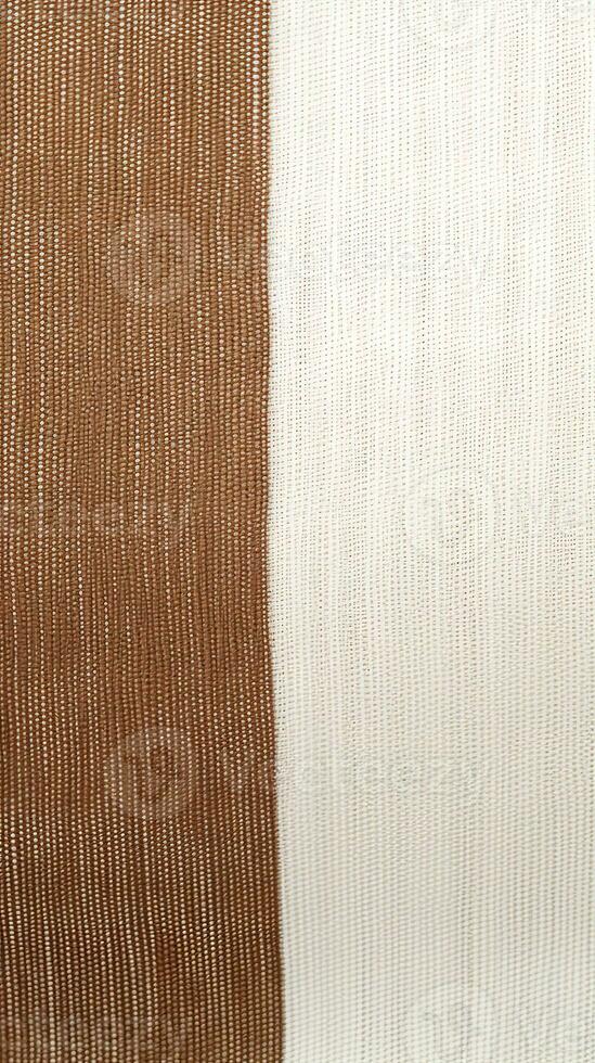 brun och vit randig tyg textur bakgrund. ai genererad foto