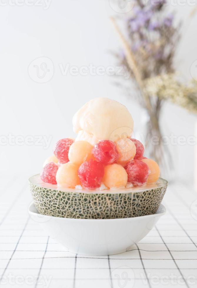 ismelonbingsu, berömd koreansk glass foto