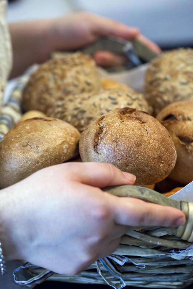 läckra färskt bröd mat koncept foto