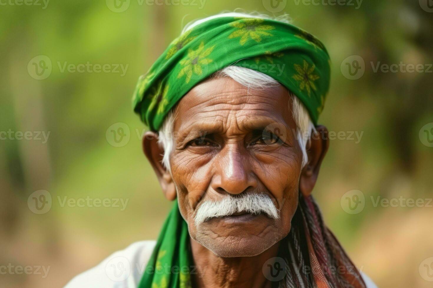 indisk man gammal traditionell. generera ai foto