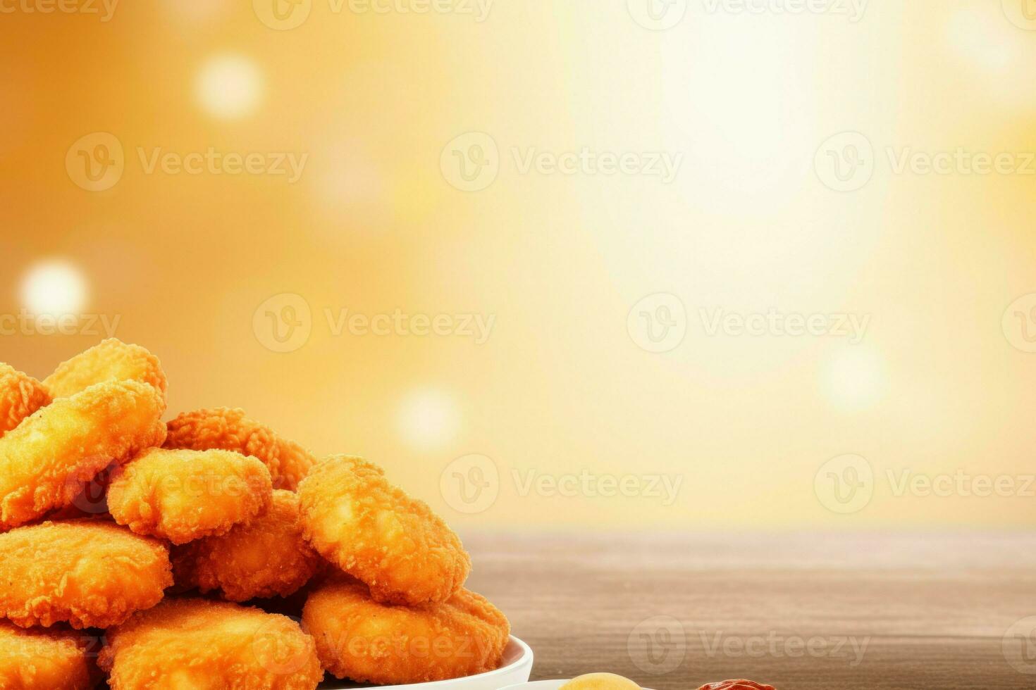 ljus kyckling nuggets baner. generera ai foto