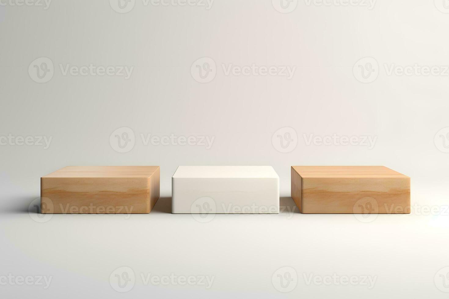 3d pastell beige bakgrund Produkter visa podium med plattform. skede monter på piedestal. stå för kosmetisk Produkter. generativ ai foto