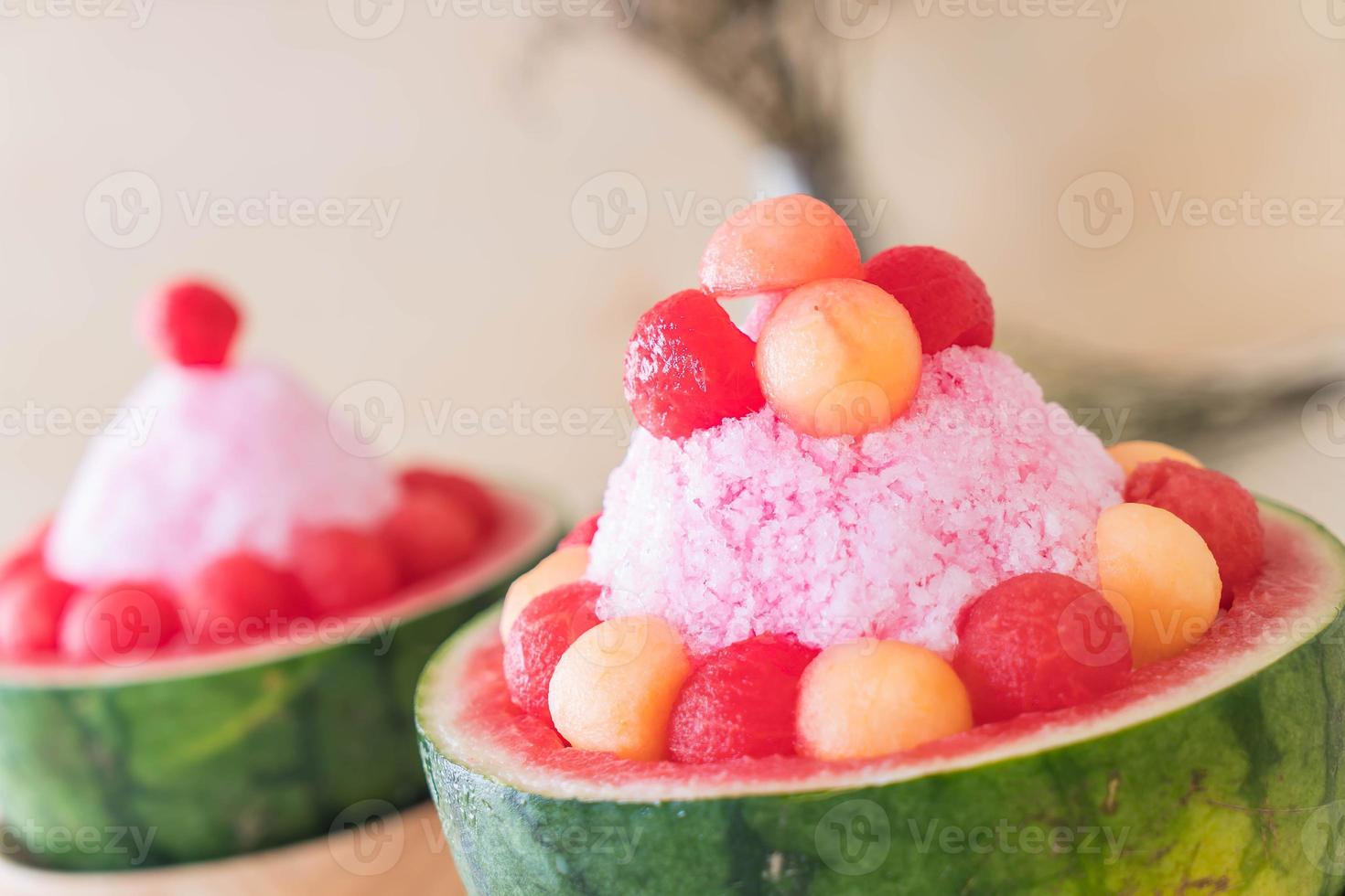 vattenmelon bingsu efterrätt foto