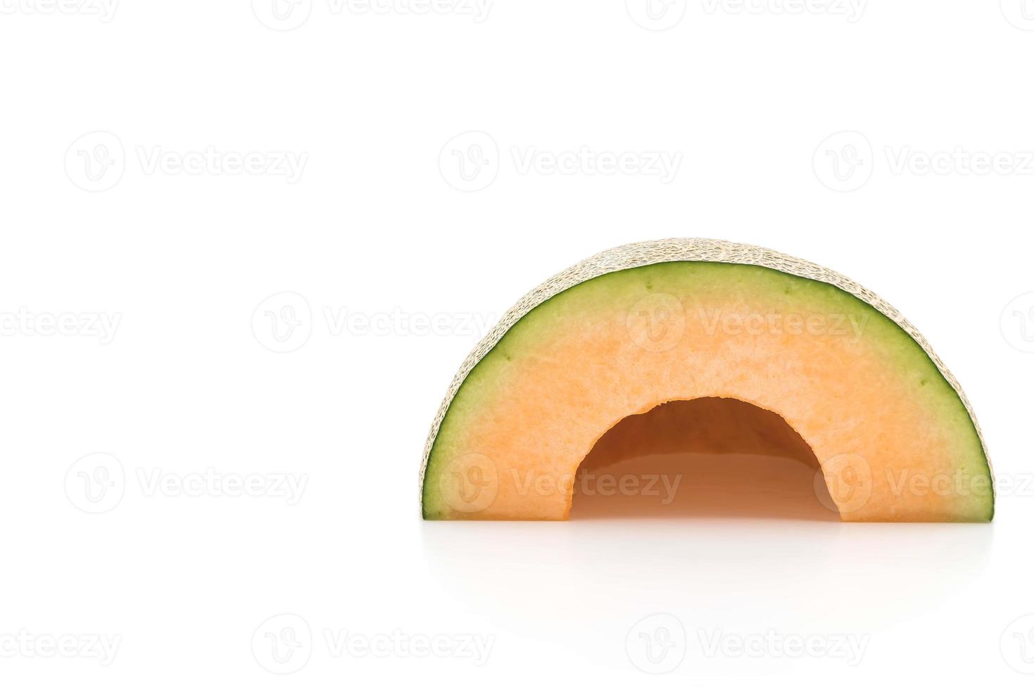 cantaloupmelon på vit bakgrund foto