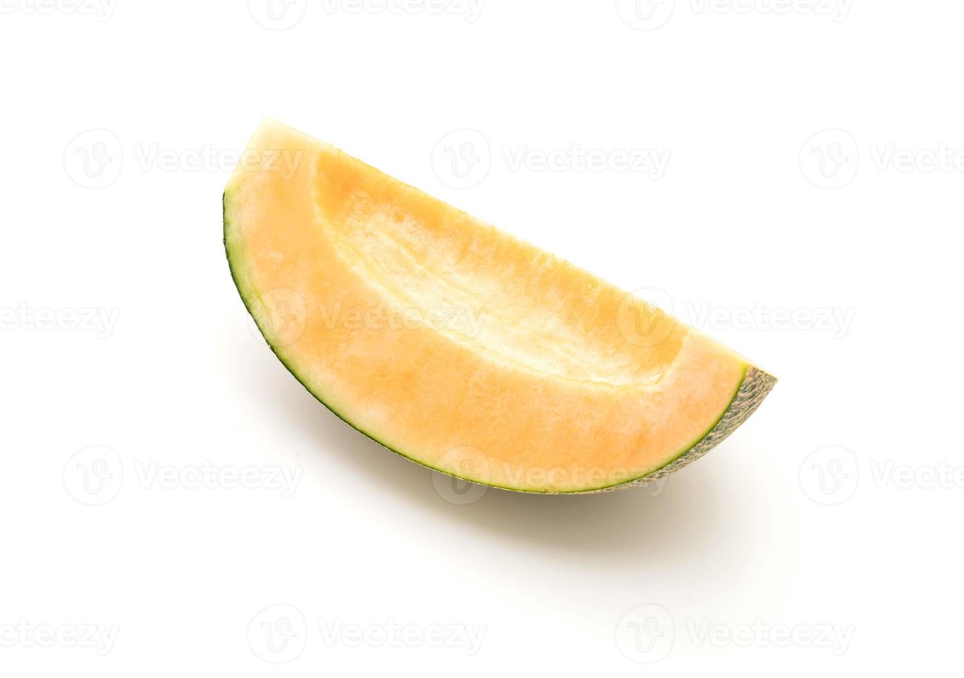 cantaloupmelon på vit bakgrund foto